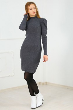 Prenses Kol Antrasit Elbise