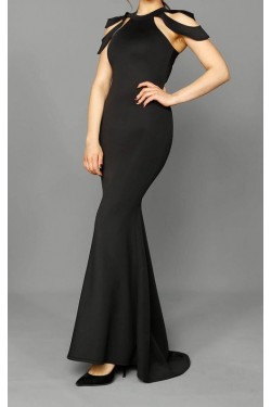Siyah Uzun Balık Model Abiye Elbise