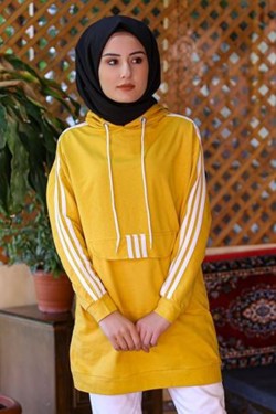 Sarı Kanguru Cepli Tunik